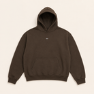 ULYV brown Essential Hoodie studio view