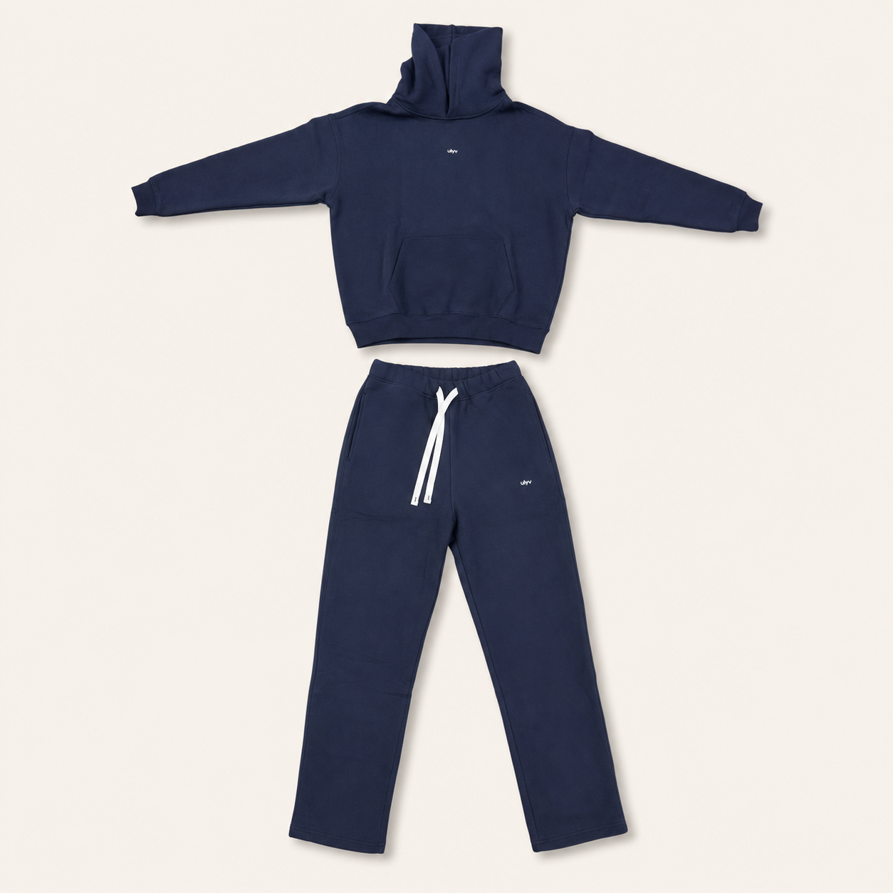 ULYV navy Essential matching set studio view