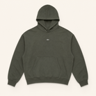 ULYV olive Essential Hoodie studio view