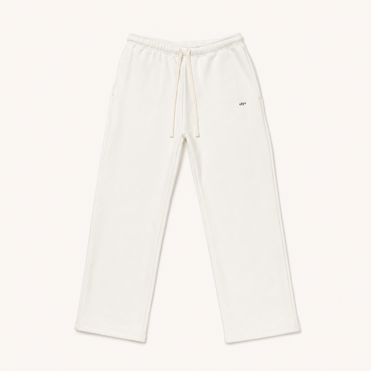 ULYV white Essential Sweatpants studio view